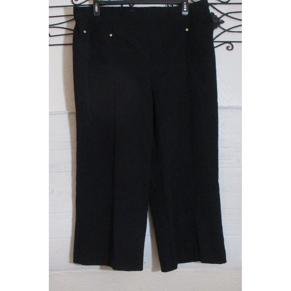 JM Collection Dress Pants Women's Size XXL Black Wide Leg Pull On